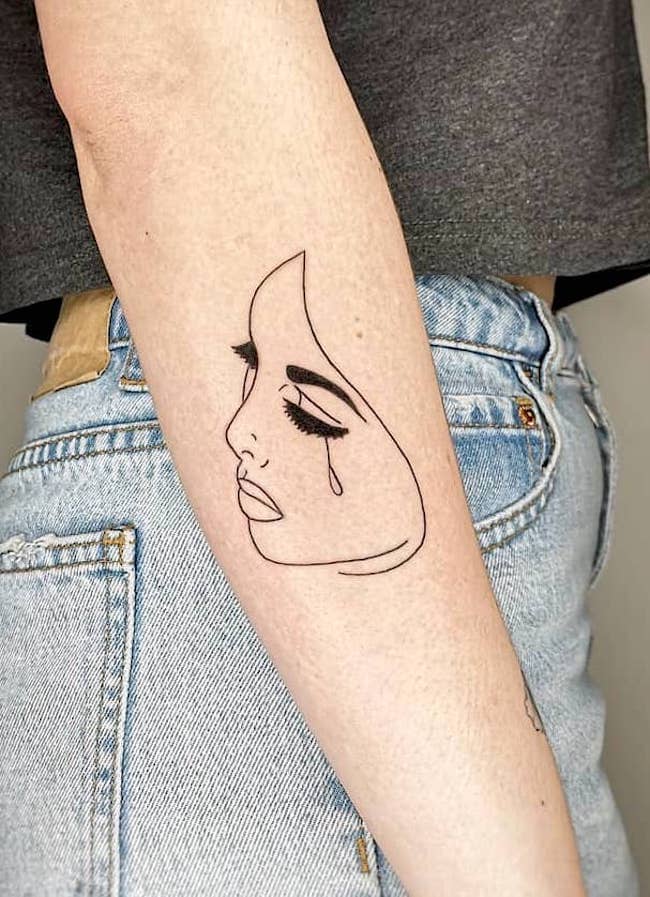 Cry me a river a sad tattoo by @yhelloboy