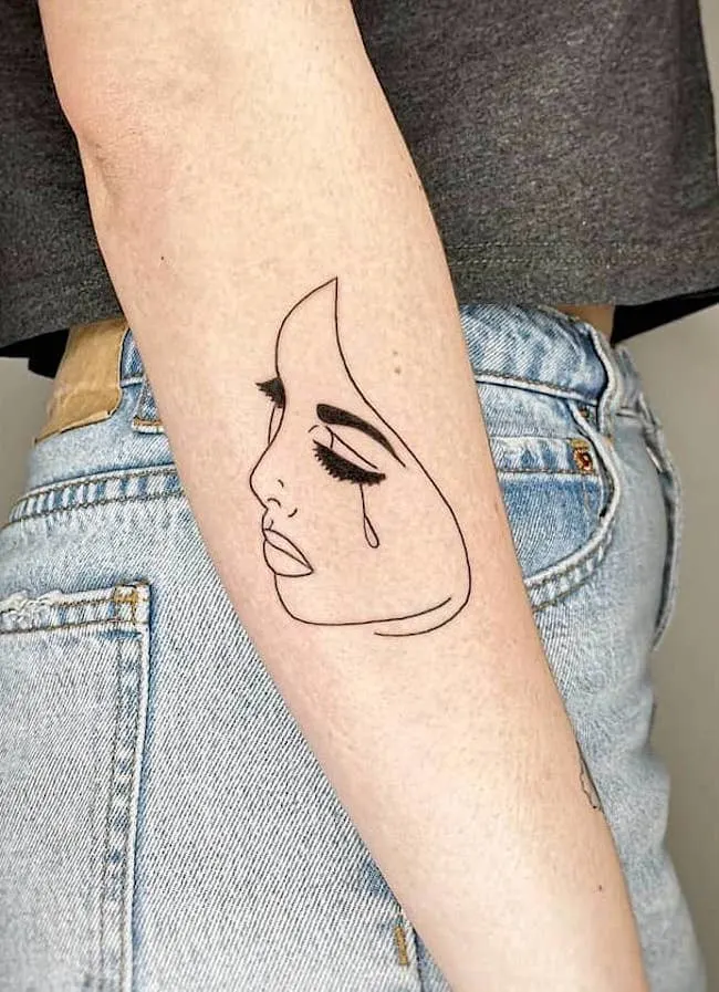 My Crying Girl tattoo Done by Jimmy  Virtue Tattoo in Stafford TX  r tattoo