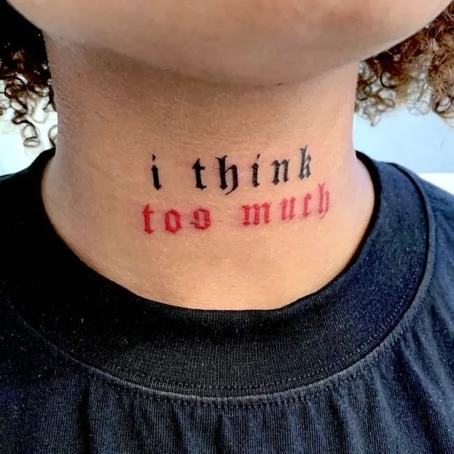 I think too much tattoo by @doitfortheink