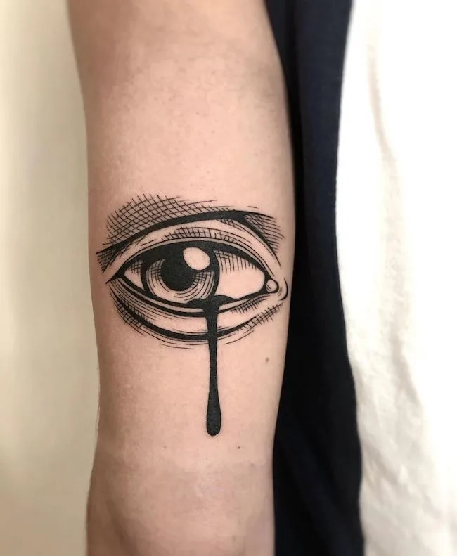 Tears tattoo by @labaratta_tattoo