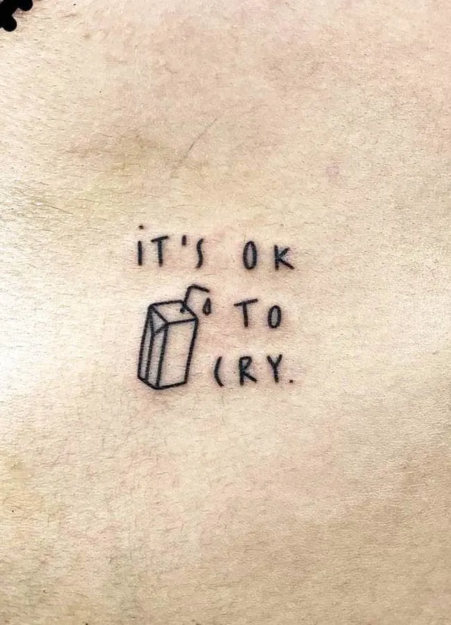 okay to cry tattoo by @nein666_tattoo