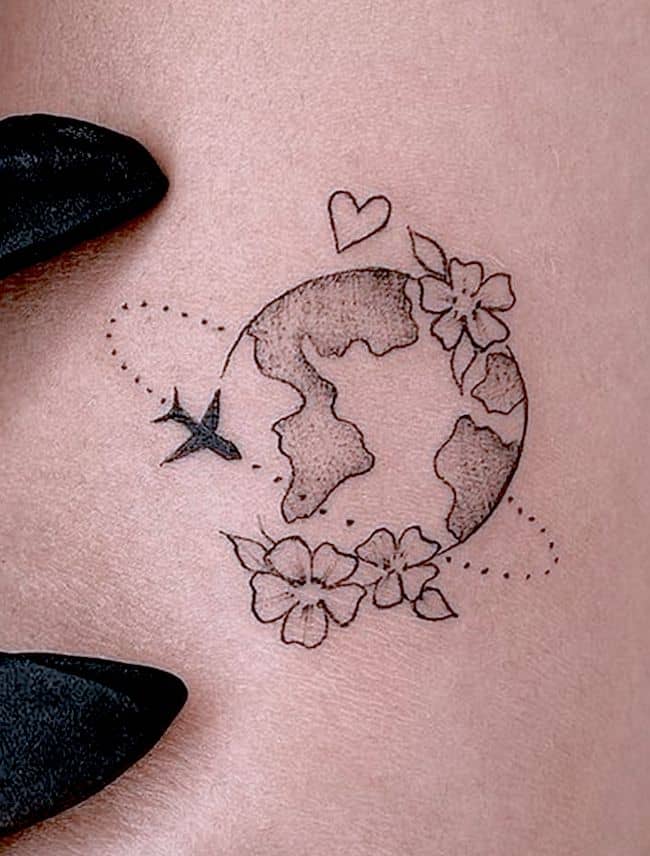 Buy Globe Temporary Fake Tattoo Sticker set of 2 Online in India  Etsy