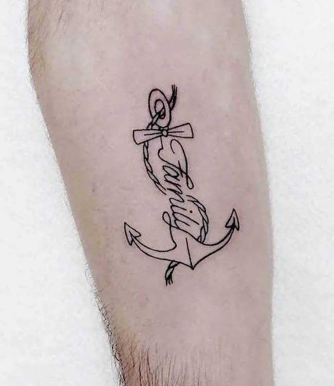 Family anchor tattoo by @mr.jones_.tattoo