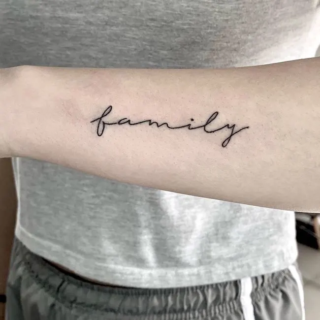 Family Tattoo Script  Benmillertattoos Blog