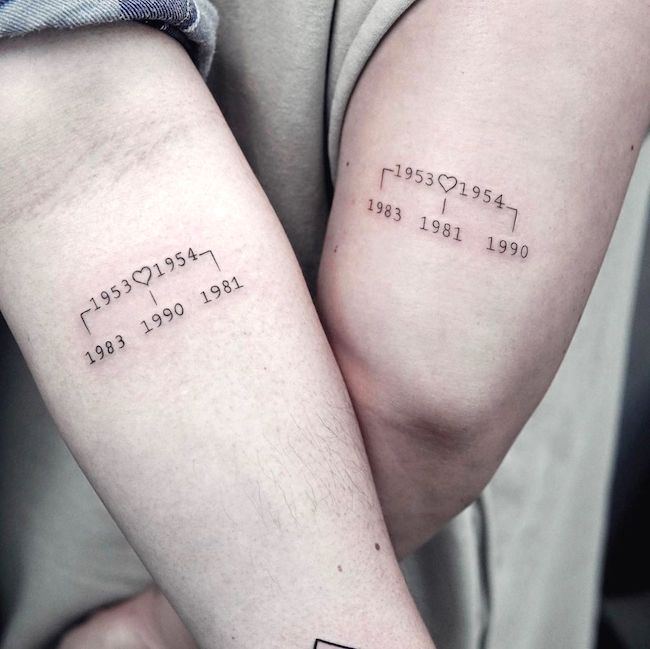 Year of birth family tattoos by @antstattoo_shyn