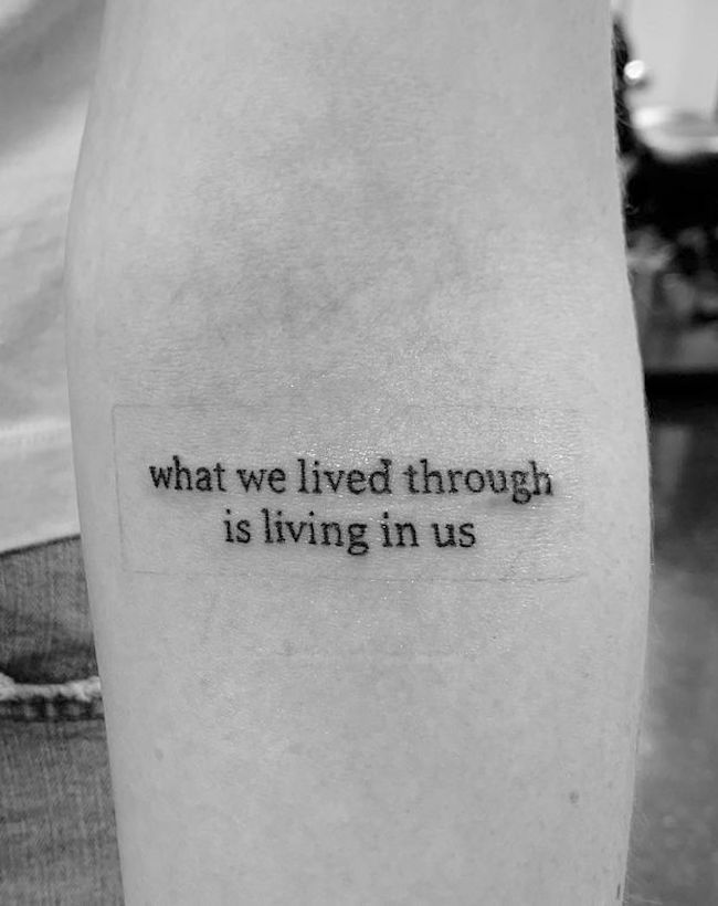 Inspiring quote tattoo to honor your journey by @alondratattoos