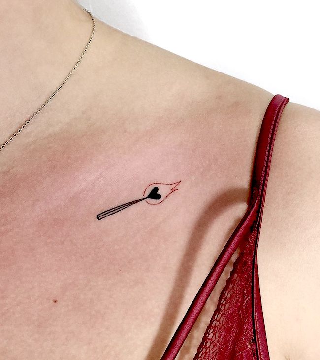 Light the fire within_ collarbone tattoo by @_thinkdifferent- small meaningful tattoos