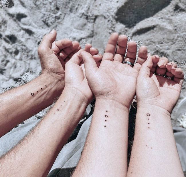 Minimalist dot tattoos by @alexsismae