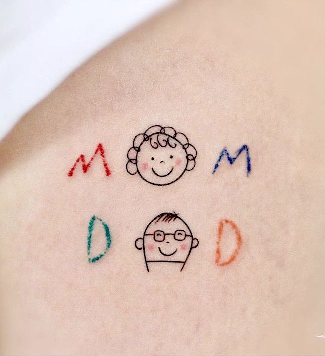 Mom and dad _ tattoo to honor parents by @minie._.chan