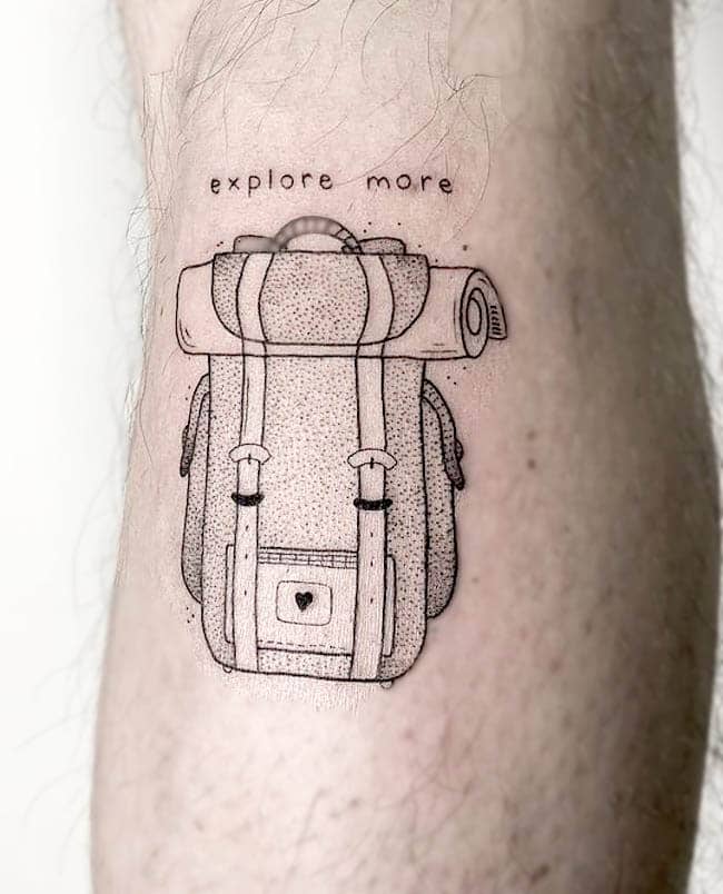 Pack your bags travel tattoo by @camomilletattoo