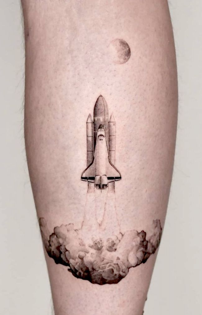 Rocket tattoo by @thommesen_ink