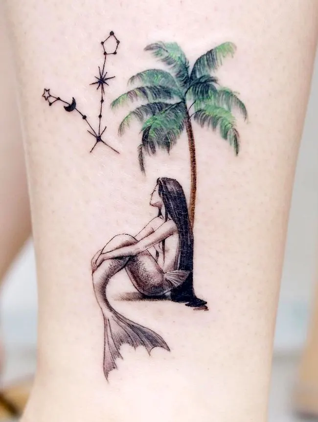 The loner Aquarius tattoo by @guseul_tattoo