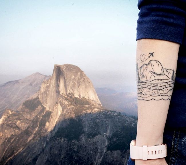 Yosemite landscape tattoo by @nycyla