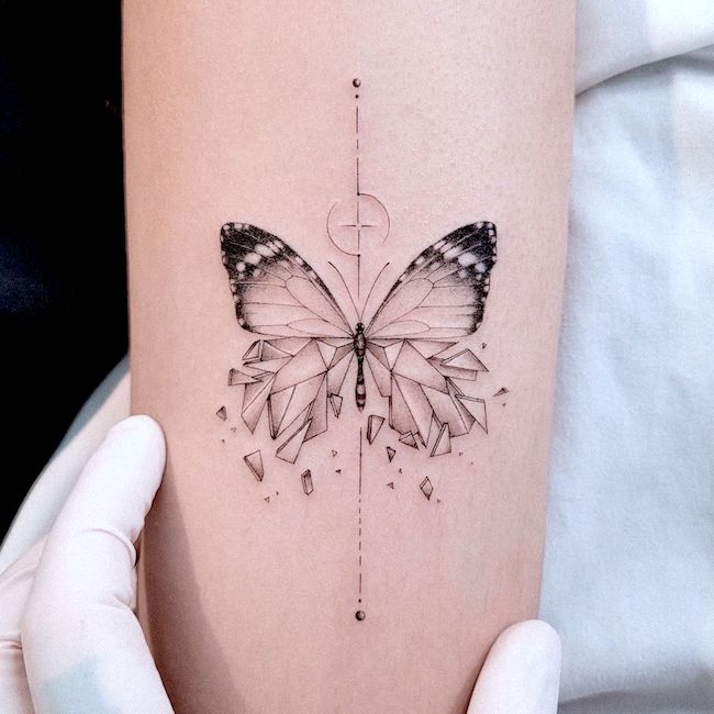 Black and White Butterfly On fire Tattoo Sticker for Sale by Cesar  Caligula  Redbubble