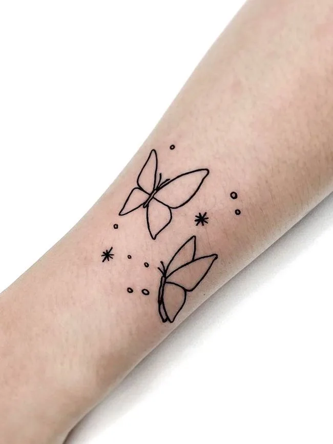 Buy Black Butterfly Red Butterfly Outline Temporary Tattoo  Online in  India  Etsy