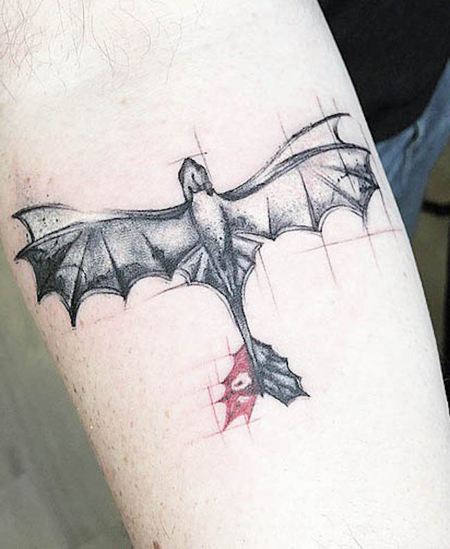 Dragon diagram tattoo by @offthegroundink