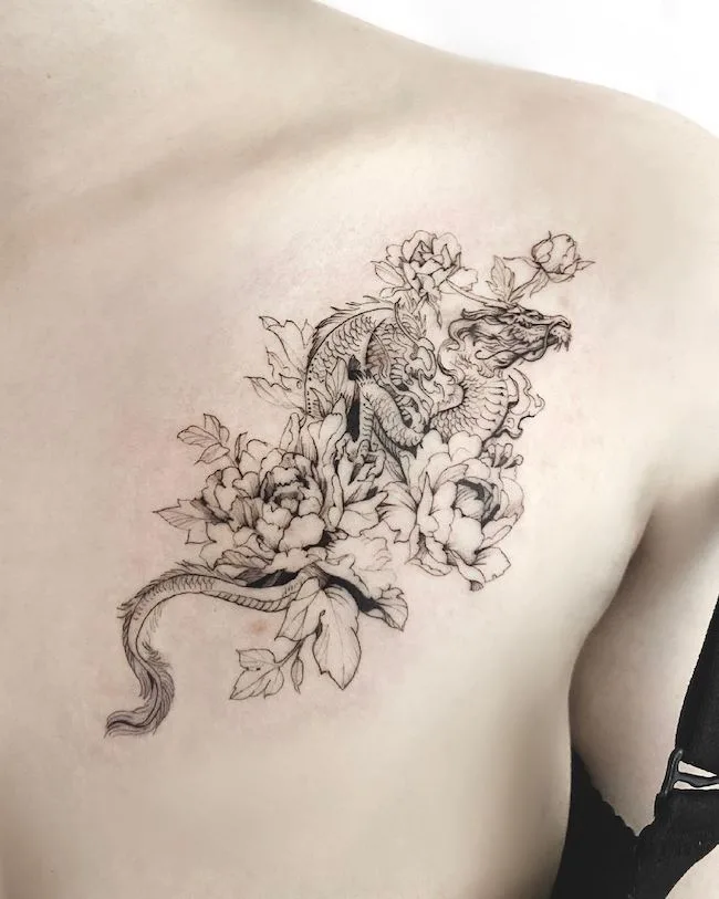 52 Elegant Dragon Tattoos For Women