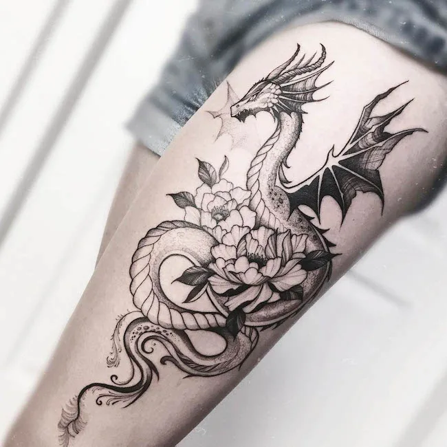 red dragon tattoo on leg laTikTok Search