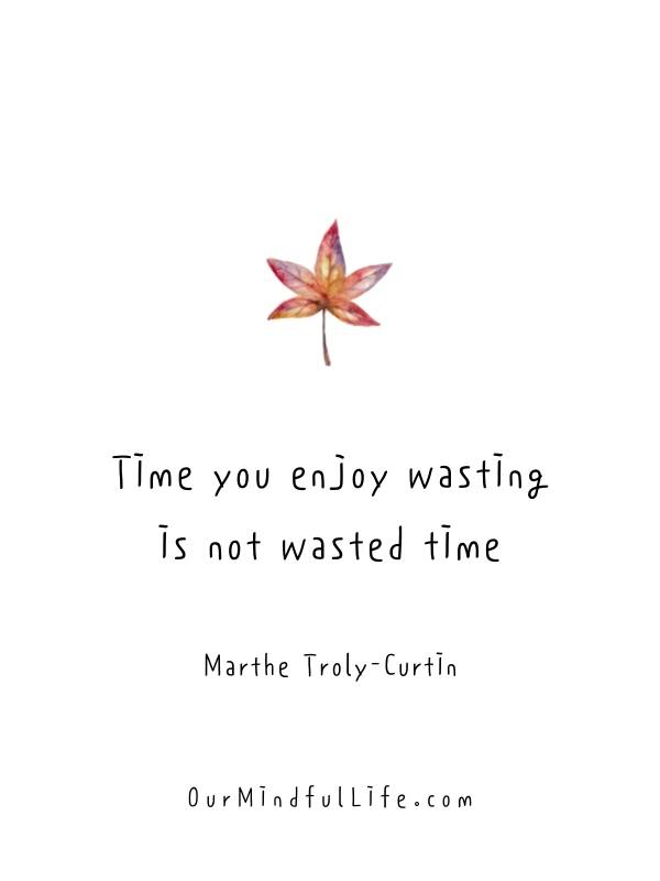 Time you enjoy wasting is not wasted time. - Best short quotes about time