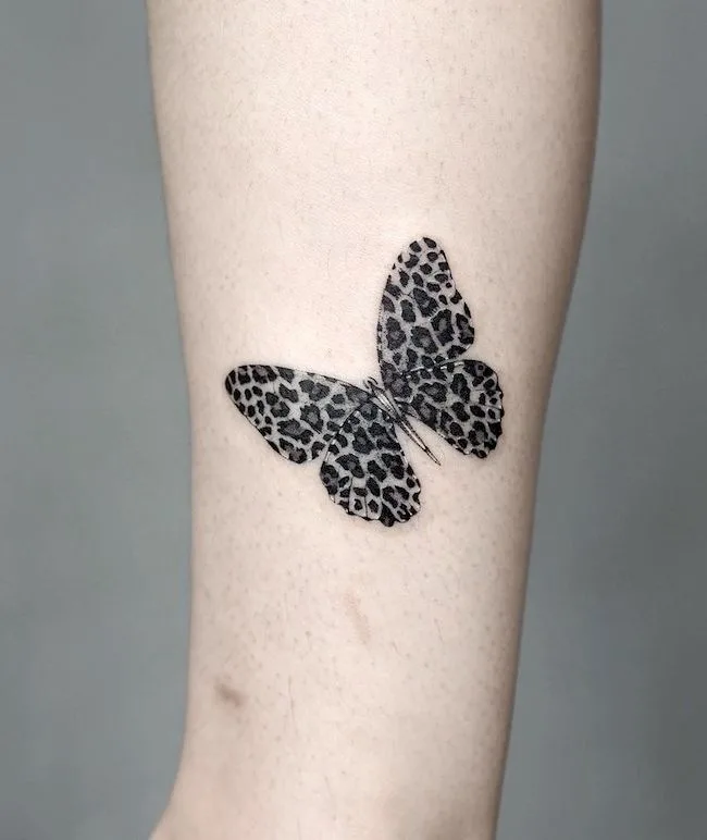 Realistic Leg Butterfly Tattoo by 1969 Tattoo
