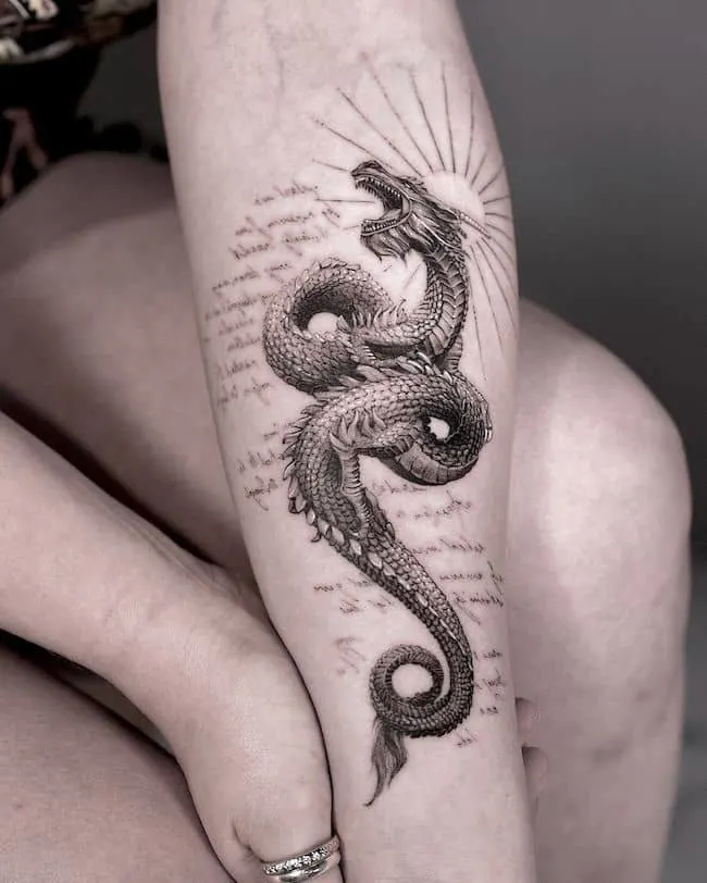 Dragon Tattoo Stickers Waterproof Temporary Sexy Arm Leg Tattoos Women Men   Amazonin Beauty