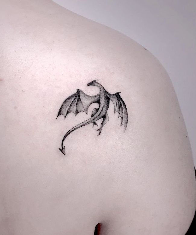 Buy Minimalist Dragon Tattoo Small Blackwork Dragon Temporary Online in  India  Etsy