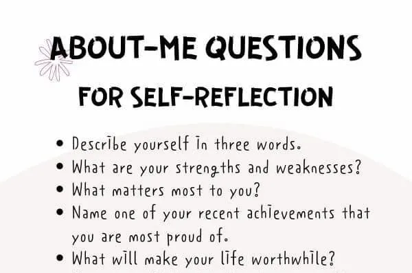 About me questions for self reflection 2