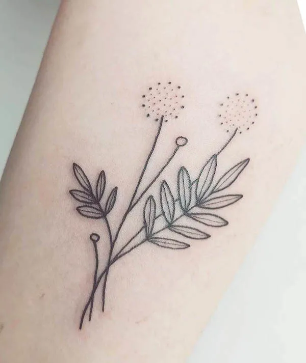 Simple dandelion tattoo by @fayalicetattoo- Dandelion tattoos with meaning