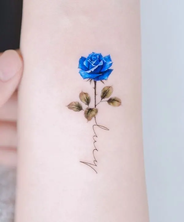 Blue Flowers Tattoo  Blue flower tattoos Flower tattoos Flower tattoo arm