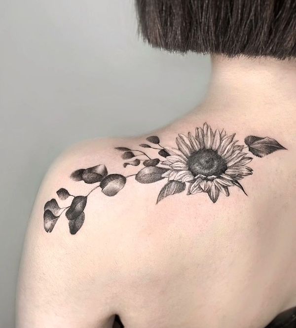 Sunflower shoulder tattoo by @yxtatt- Sunflower tattoos with meaning