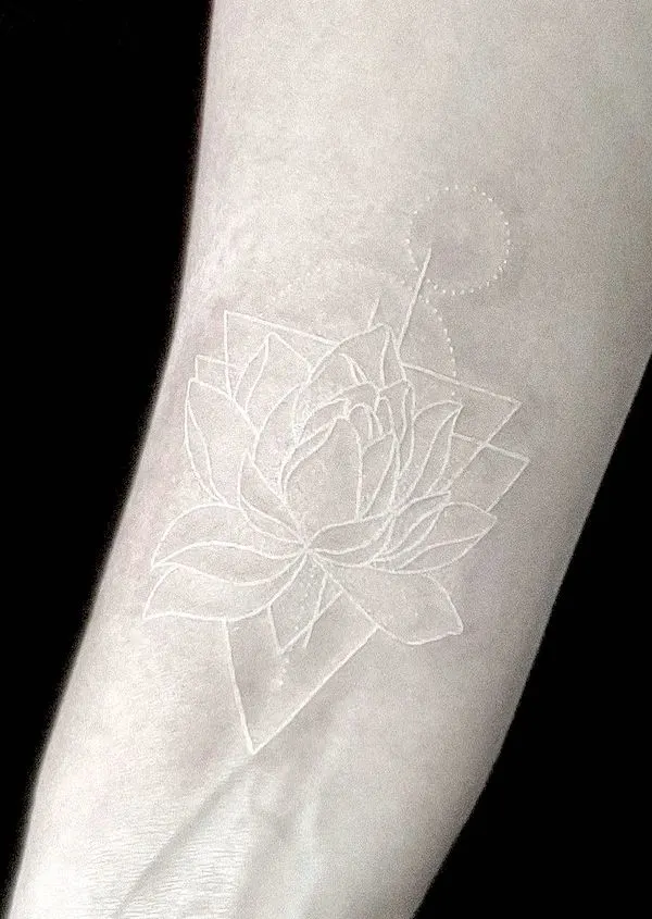White lotus tattoo by @anna_katlinskaya- Lotus flower tattoos with meaning