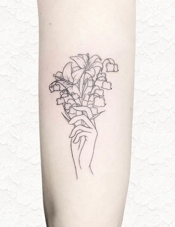 Wildflowers bouquet tattoo by @backtobasicstattoo