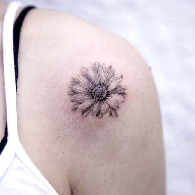 My new shoulder sunflower tattoo Xoxo  Sunflower tattoo shoulder Sunflower  tattoos Sunflower tattoo