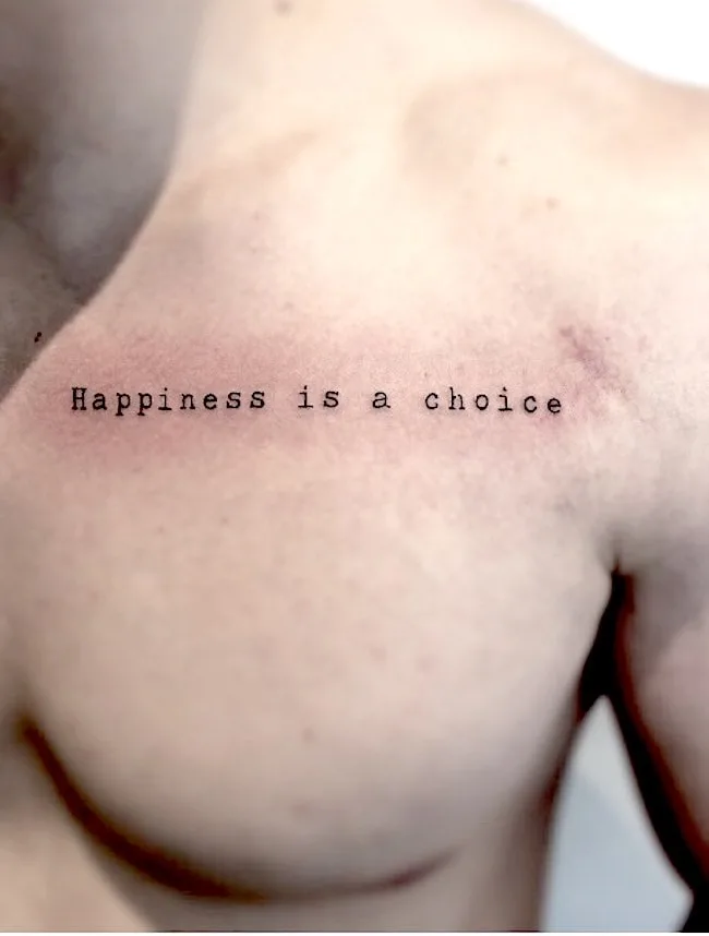 Happiness is a choice quote tattoo by @n1co_tattoo