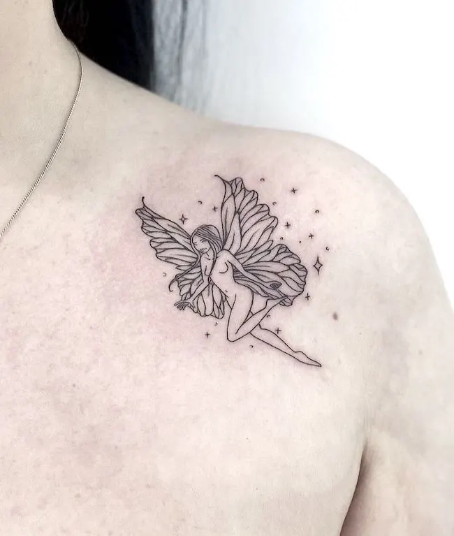 35 Graceful Wings Shoulder Tattoos