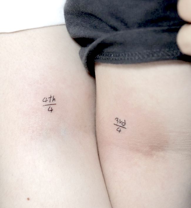 Tiny number sibling matching tattoos by @tattooer_dogy