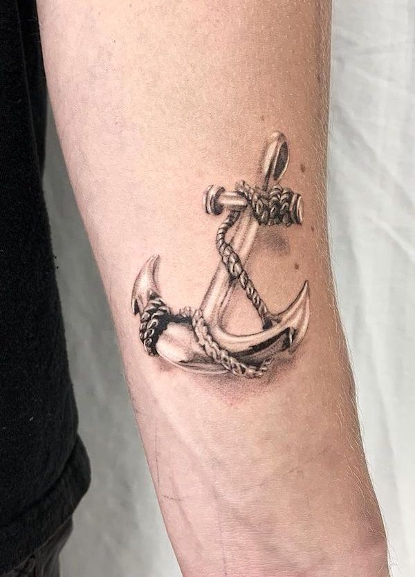 Anchor wrist tattoo by @__yyhyy__