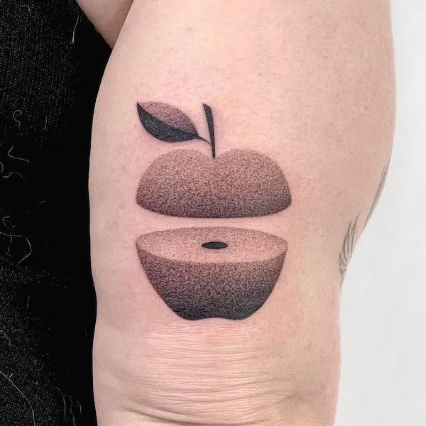 Tattoo Illustration Scissor With Half Apple Stock Photo Picture And  Royalty Free Image Image 46069921