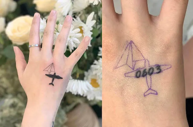 Clever number tattoo cover-up by @lottie_tattoo