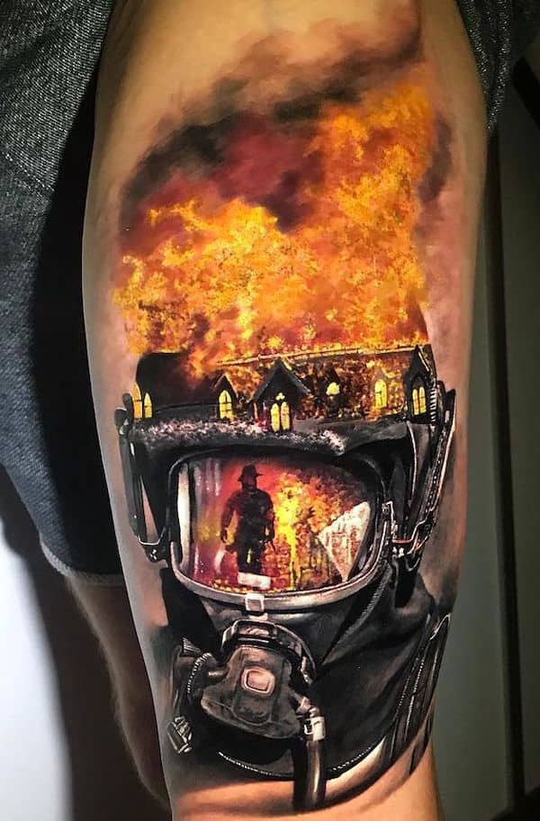 Firefighter tattoo by Chris Showstopper