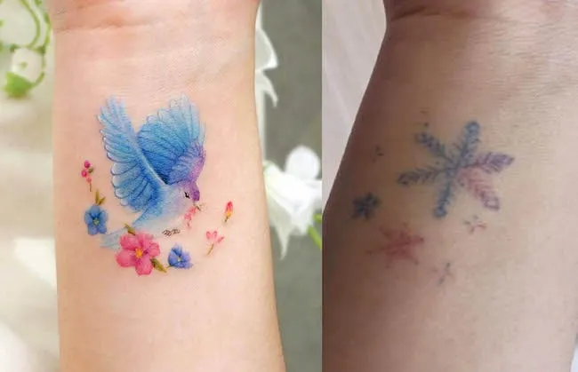 Girly wrist snow flakes tattoo cover up by @eunyutattoo- Clever and stunning cover-up tattoos
