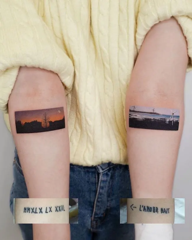 Letter tattoos into landscape by @studiobysol