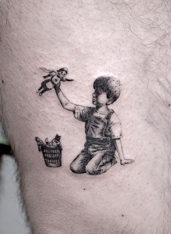 Inner child tattoo A portrait of my younger self and myself as I am now  how I have become everything I needed when I was younger SARAH GRISDALE  The Fall tattooing in