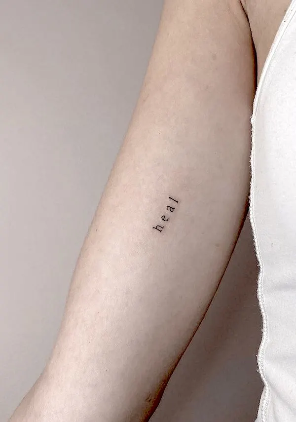 Heal one word tattoo for nurses by @giahi