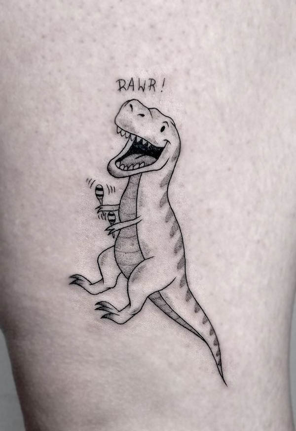 Rawr-some T-rex tattoo by @tygrystattoo