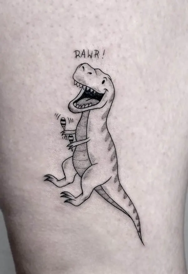 dino runner  Cartoon character tattoos, Character design, Dinos