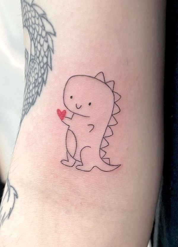 16 Cute Dinosaur Tattoos  Design World  Joshua Nava Arts