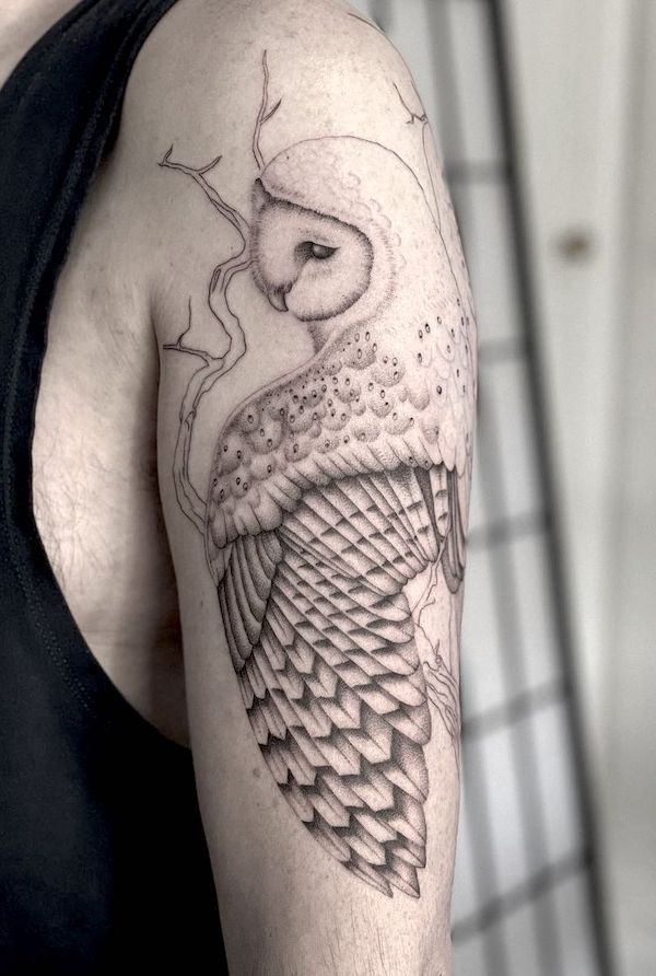 owl tattoo inner arm