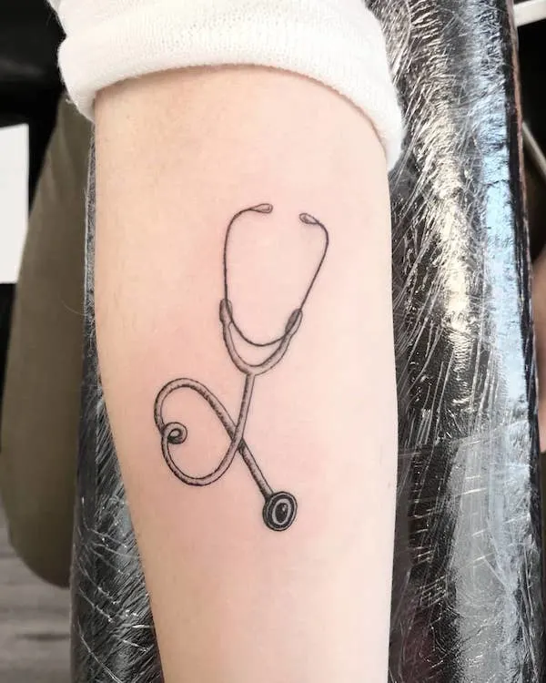 Stethoscope tattoo by @estigmatattoocoruna