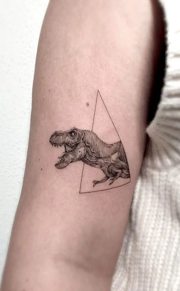 TRex is a scary dinosaur but TRex tattoos can be really cute